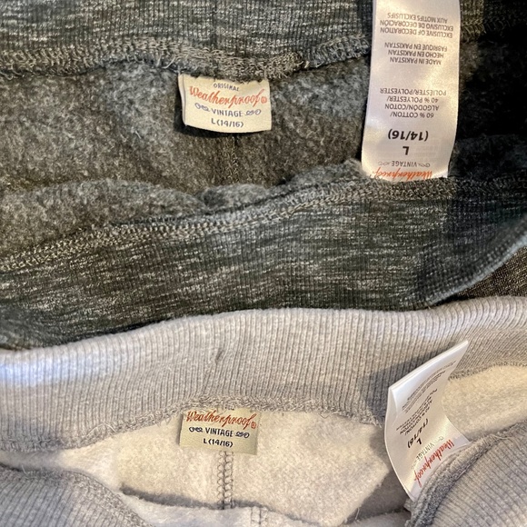 TWO PAIRS of Weatherproof Vintage Sweatpants Shorts - Boys L - Picture 3 of 3